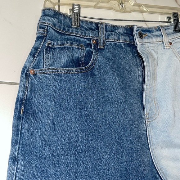 Women’s high waisted Wide Leg Ankle cropped Dual Wash Jeans - Picture 7 of 16